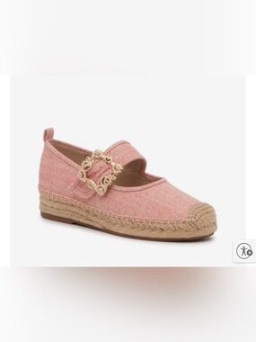 Sam Edelman Maddy Pink Espadrille Mary Jane with Decorative Buckle NEW